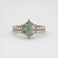 3.56 Ct. Green Sapphire Ring, 14K Yellow Gold 1