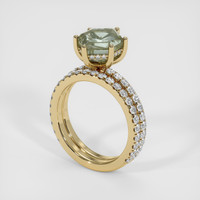3.56 Ct. Green Sapphire Ring, 14K Yellow Gold 2