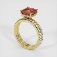 3.22 Ct. Pinkish Brown Sapphire Ring, 14K Yellow Gold 2