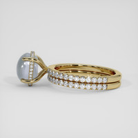 3.94 Ct. Bluish Grey Sapphire Ring, 14K Yellow Gold 4