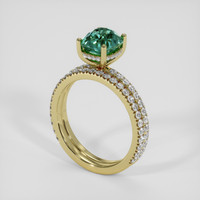 2.15 Ct. Bluish Green Sapphire Ring, 14K Yellow Gold 2