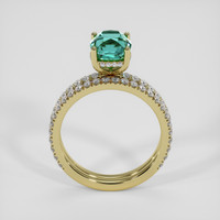 2.15 Ct. Bluish Green Sapphire Ring, 14K Yellow Gold 3
