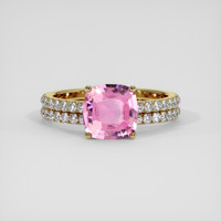 1.59 Ct. Pink Sapphire Ring, 14K Yellow Gold 1