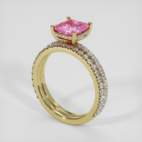 1.59 Ct. Pink Sapphire Ring, 14K Yellow Gold 2