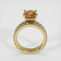 3.11 Ct. Orangish Brown Sapphire Ring, 14K Yellow Gold 3