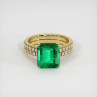 4.04 Ct. Emerald Ring, 18K Yellow Gold 1