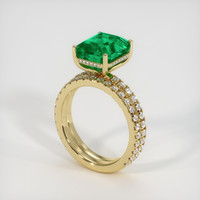 4.04 Ct. Emerald Ring, 18K Yellow Gold 2