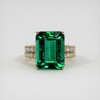 11.15 Ct. Emerald Ring, 18K Yellow Gold 1