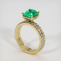2.04 Ct. Emerald Ring, 18K Yellow Gold 2