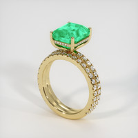 4.29 Ct. Emerald Ring, 18K Yellow Gold 2