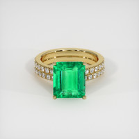 4.17 Ct. Emerald Ring, 18K Yellow Gold 1