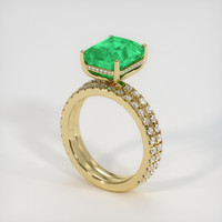 4.17 Ct. Emerald Ring, 18K Yellow Gold 2