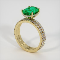 2.95 Ct. Emerald Ring, 18K Yellow Gold 2