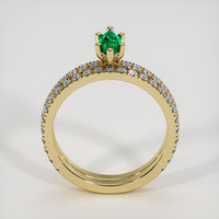 0.42 Ct. Emerald Ring, 18K Yellow Gold 3