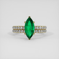 1.08 Ct. Emerald Ring, 18K Yellow Gold 1
