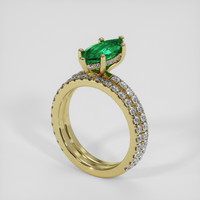 1.08 Ct. Emerald Ring, 18K Yellow Gold 2