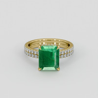 3.50 Ct. Emerald Ring, 18K Yellow Gold 1
