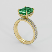 3.50 Ct. Emerald Ring, 18K Yellow Gold 2