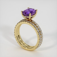 4.19 Ct. Purple Sapphire Ring, 18K Yellow Gold 2