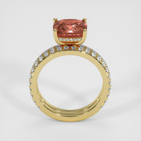 3.22 Ct. Pinkish Brown Sapphire Ring, 18K Yellow Gold 3
