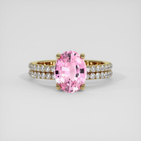 2.16 Ct. Pink Sapphire Ring, 18K Yellow Gold 1