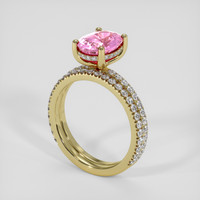 2.16 Ct. Pink Sapphire Ring, 18K Yellow Gold 2