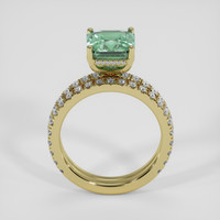 4.18 Ct. Bluish Green Sapphire Ring, 18K Yellow Gold 3