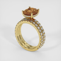 3.11 Ct. Orangish Brown Sapphire Ring, 18K Yellow Gold 2