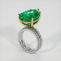 14.84 Ct. Emerald Ring, 18K Yellow & White 2