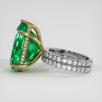 14.84 Ct. Emerald Ring, 18K Yellow & White 4