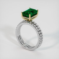 3.16 Ct. Emerald Ring, 18K Yellow & White 2