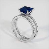 2.13 Ct. Blue Sapphire Ring, Platinum 950 2