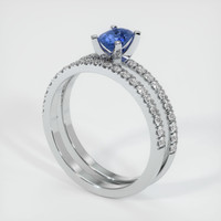 0.71 Ct. Blue Sapphire Ring, Platinum 950 2
