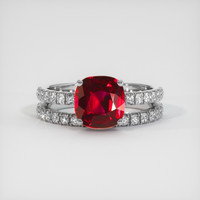 2.10 Ct. Ruby Ring, Platinum 950 1