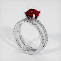 2.10 Ct. Ruby Ring, Platinum 950 2