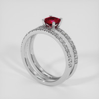 0.64 Ct. Ruby Ring, Platinum 950 2