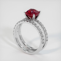 2.17 Ct. Ruby Ring, Platinum 950 2