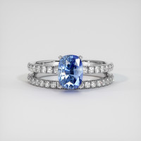 2.05 Ct. Blue Sapphire Ring, Platinum 950 1