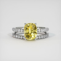 2.57 Ct. Yellow Sapphire Ring, Platinum 950 1