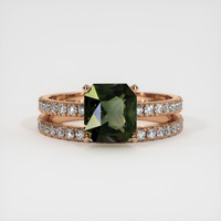 2.97 Ct. Greenish Brown Sapphire Ring, 14K Rose Gold 1