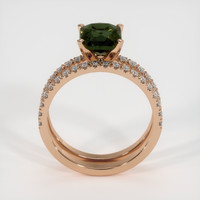 2.97 Ct. Greenish Brown Sapphire Ring, 14K Rose Gold 3