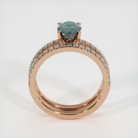 1.70 Ct. Greenish Blue Sapphire Ring, 14K Rose Gold 3