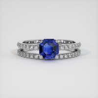 1.47 Ct. Blue Sapphire Ring, 10K White Gold 1