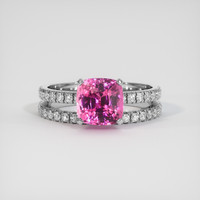 3.13 Ct. Pink Sapphire Ring, 10K White Gold 1
