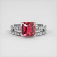 3.02 Ct. Pinkish Red Ruby Ring, 10K White Gold 1