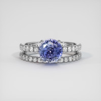 2.11 Ct. Purplish Blue Sapphire Ring, 10K White Gold 1