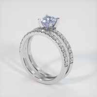 0.60 Ct. Greyish Blue Sapphire Ring, 10K White Gold 2
