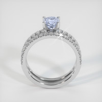 0.60 Ct. Greyish Blue Sapphire Ring, 10K White Gold 3