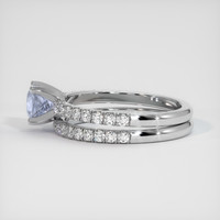 0.60 Ct. Greyish Blue Sapphire Ring, 10K White Gold 4