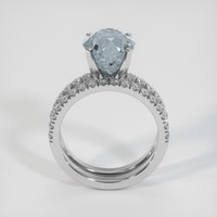 3.58 Ct. Greyish Blue Sapphire Ring, 10K White Gold 3